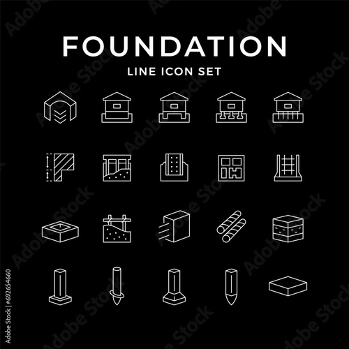 Set line icons of foundation