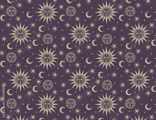 medieval sun, exoteric sun, sun and moon pattern, background