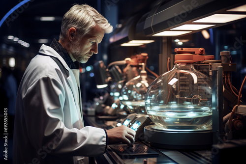 A pharmaceutical researcher in his laboratory