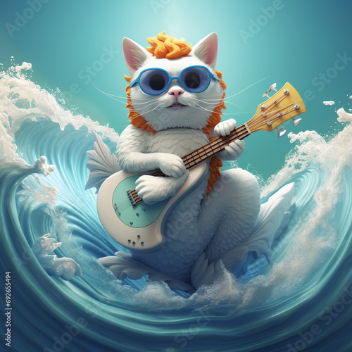 cat cute cartoon background portrait illustration q