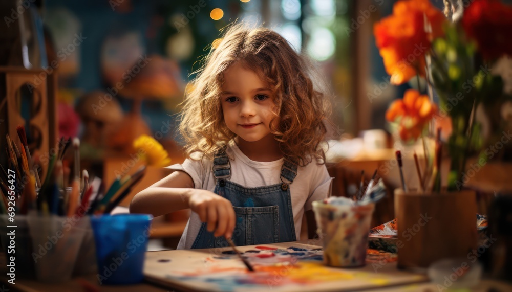 A Curious Girl Examining an Artwork A Curious Girl Examining an Artwork