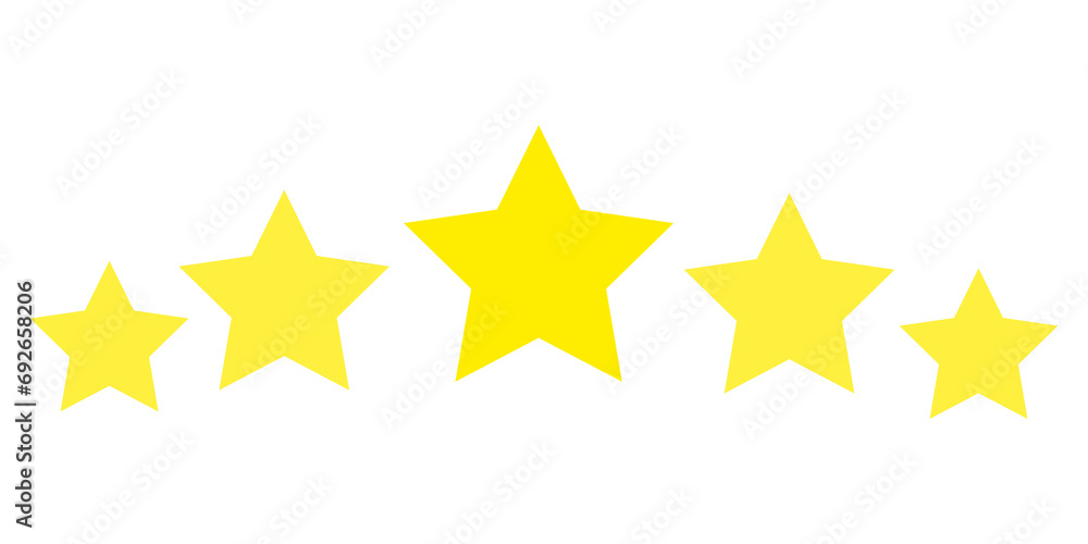 Five stars icon. Stars rating review icon. - obrazy, fototapety, plakaty 