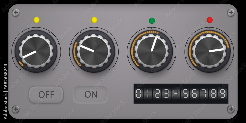 Vector illustration of a mixing console or sound, digital board. Vector illustration of a mixing console or sound, digital board.