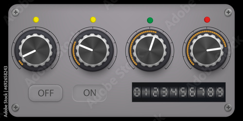 Vector illustration of a mixing console or sound, digital board.