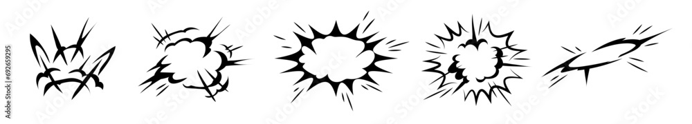 Comic explosion boom black silhouette effect. Slap burst boom bang frame. Comic explosion boom black silhouette effect. Slap burst boom bang frame.