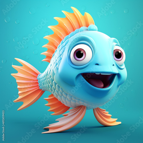 Fish anime cartoon background portrait illustration q