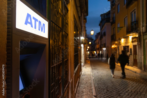 ATM machine at night street