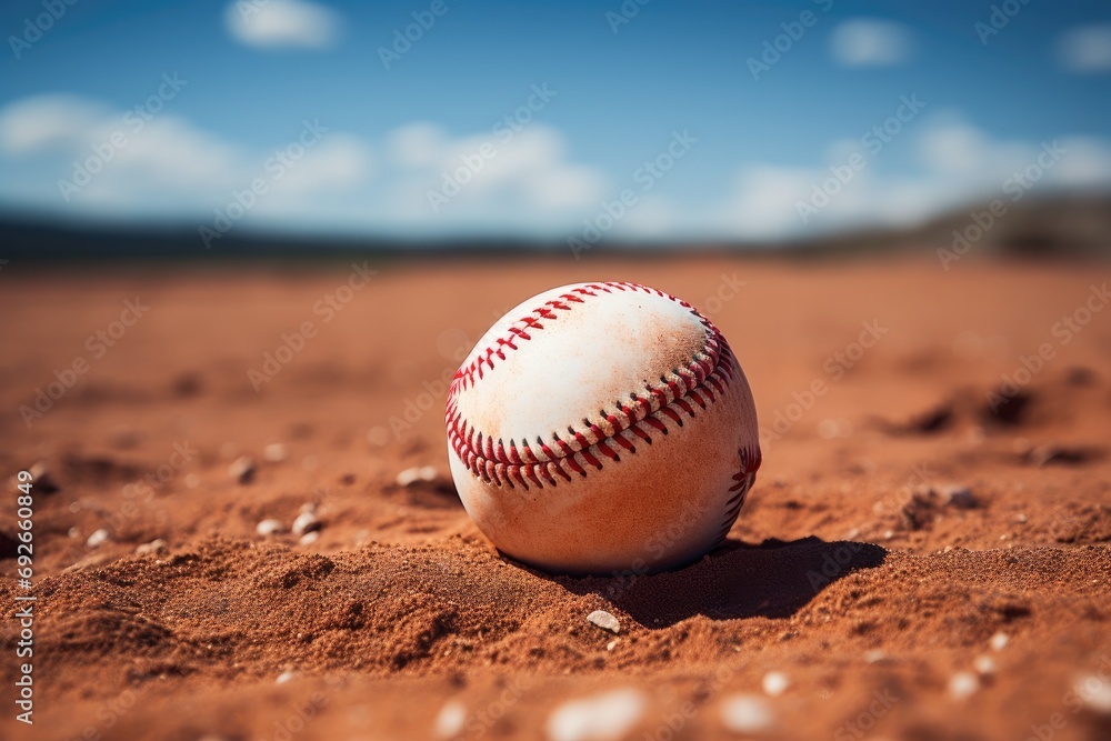 Yellow softball on yellow plain studio background, athletic minimal baseball sports