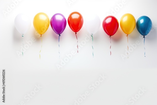 Colorful balloons on white background