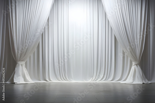 White Curtains on the wall - Ai Generated