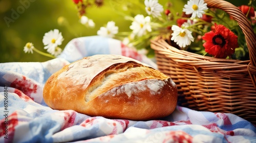sandwich bread picnic food illustration baguette loaf, roll crust, gluten wholegrain sandwich bread picnic food photo