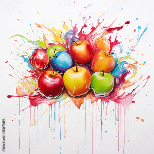 apple fruit white background portrait illustration p