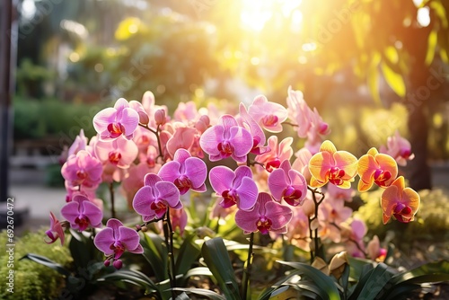 Beautiful purple orchid flower in the garden © Alina