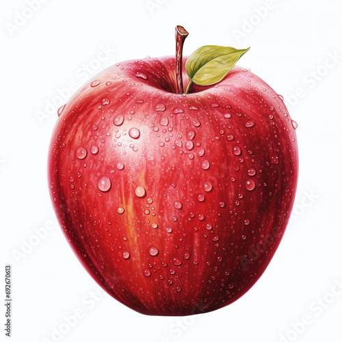 apple fruit white background portrait illustration e