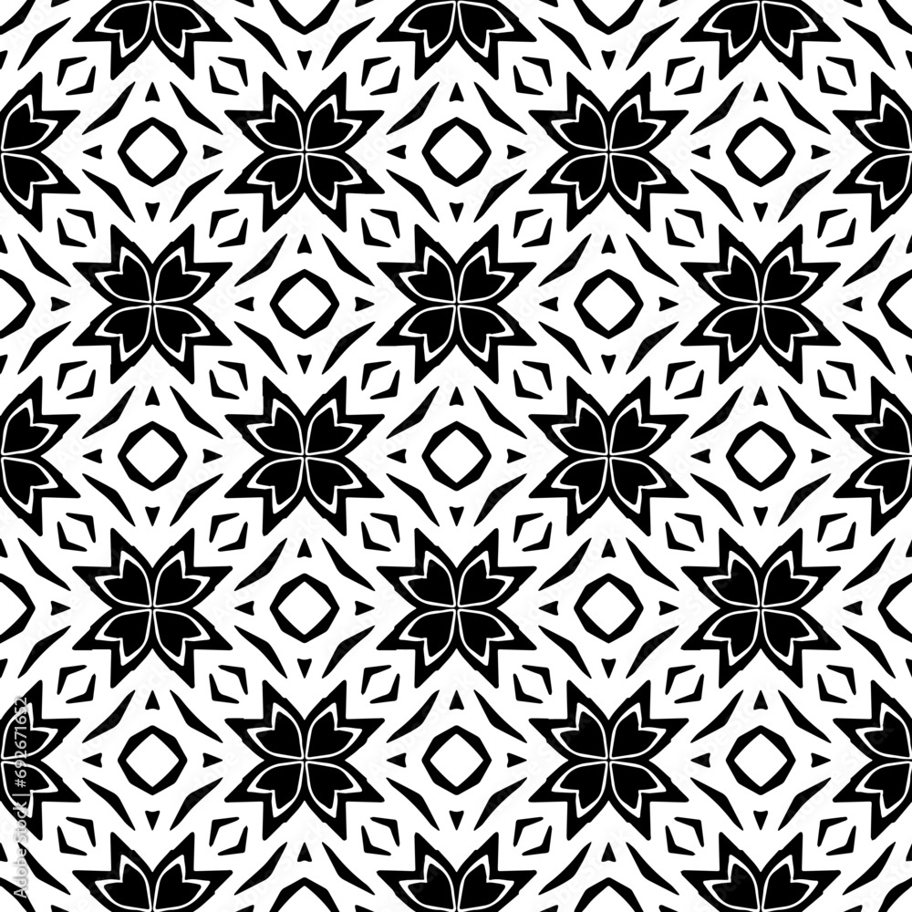 White background with black pattern. Seamless texture for fashion, textile design,  on wall paper, wrapping paper, fabrics and home decor. Simple repeat pattern.
