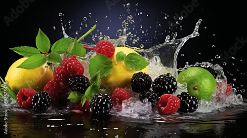Blackberry raspberry lemon in a splash of water.