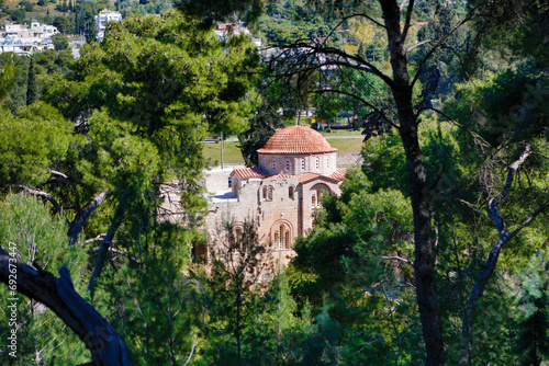 Tablou pe pânză Greece Daphne monastery on a sunny summer day