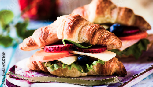 Flavor Fusion Fiesta: Colorful Croissant Sandwiches Illuminate Croissant Day Celebrations