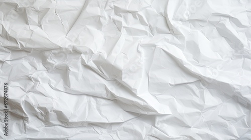 white crumpled and creased paper texture background