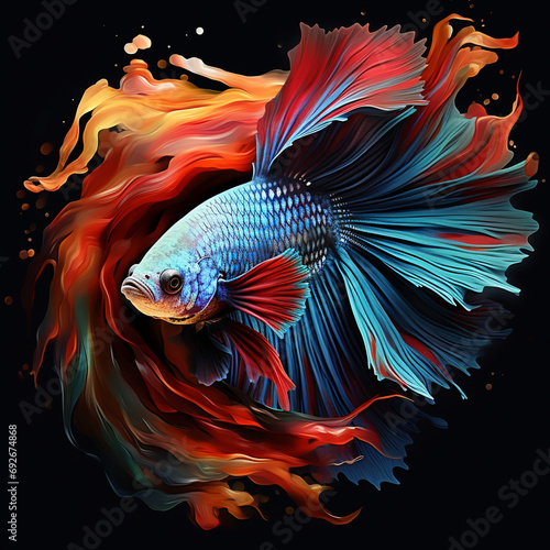Betta fish background portrait illustration i