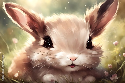 Adorable little bunny  photo