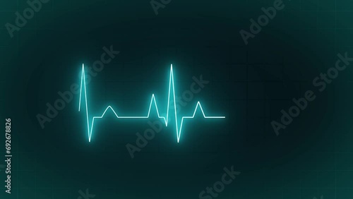 Glowing heart beat animation. animation of an ecg ekg display. Heart Rate Monitor Electrocardiogram Ekg Or Ecg Looping background. animation heartbeat line icon. heart pulse health care video footage