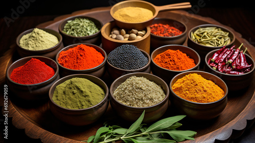 various spices, exotic bazaar, Colorful spices, Variety spices bowl, Indian spices