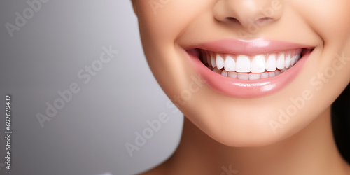 teeth smile of young woman. Dental clinic patient.