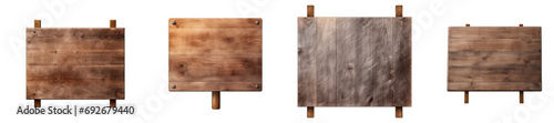 set old wood brown bord isolated on transparent background photo