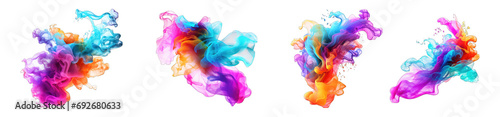 set of Colorful Rainbow, Holi Paint Colors Colorful Powder Blast in png
