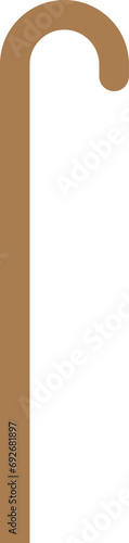 Wooden cane icon isolated on white background . Walking cane icon vector
