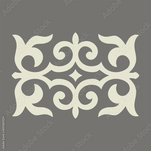 Round Pattern Mandala. Abstract design of Persian, Islamic, Turkish, Arabic vector circle floral ornamental border. Abstract Asian elements of the national pattern of the ancient nomads of the Kyrgyz