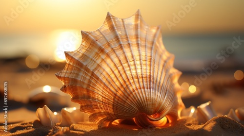 a shell on the sand
