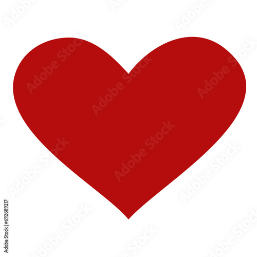 Red vector heart shaped sign on a white background