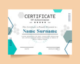 modern certificate of achievement template. vector illustration