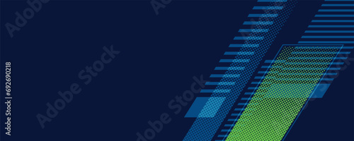 Abstract blue banner design vector, dynamic sporty horizontal background template for media promotion