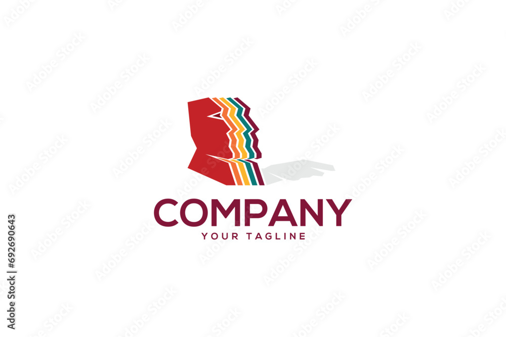 Creative logo design depicting colorful moai statues. Creative logo design depicting colorful moai statues.
