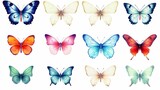 Butterflies vector set. Collection of colorful butterflies isolated on white background. Generative AI