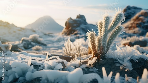 crisp cold desert landscape illustration dry harsh, icy lifeless, lonely mars crisp cold desert landscape