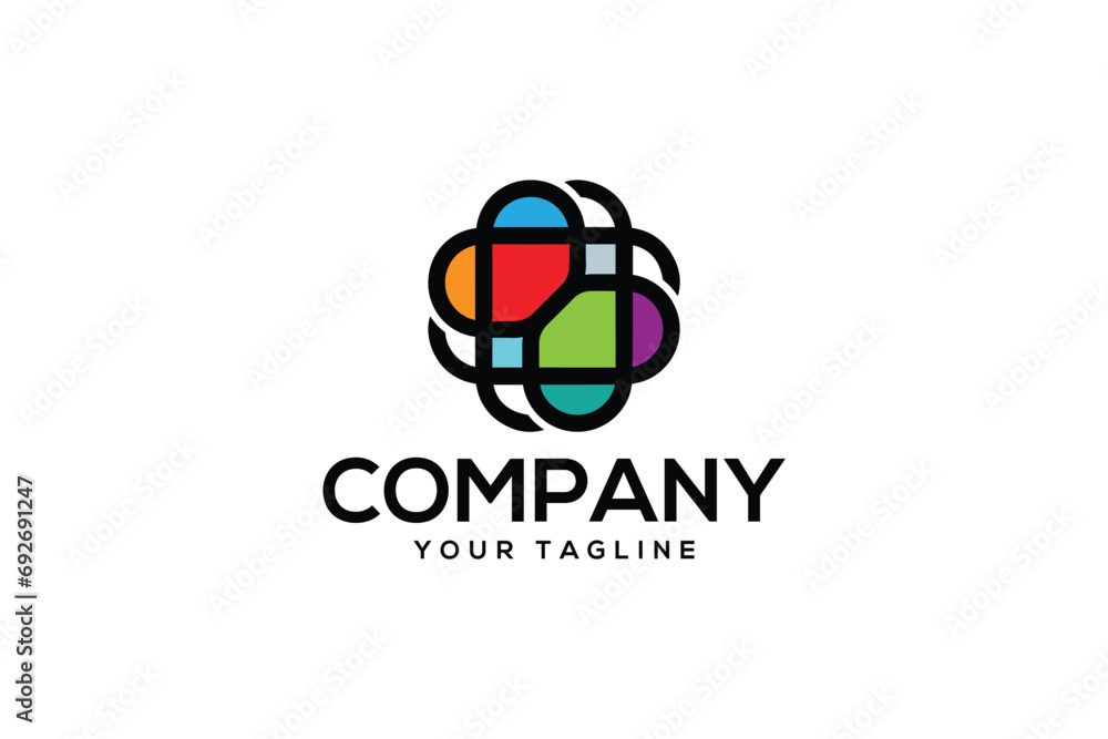 Creative logo design depicting a colorful abstract shape. Creative logo design depicting a colorful abstract shape.