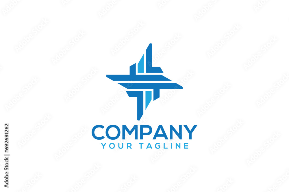 Obraz premium Creative logo design depicting a blue abstract shape. 