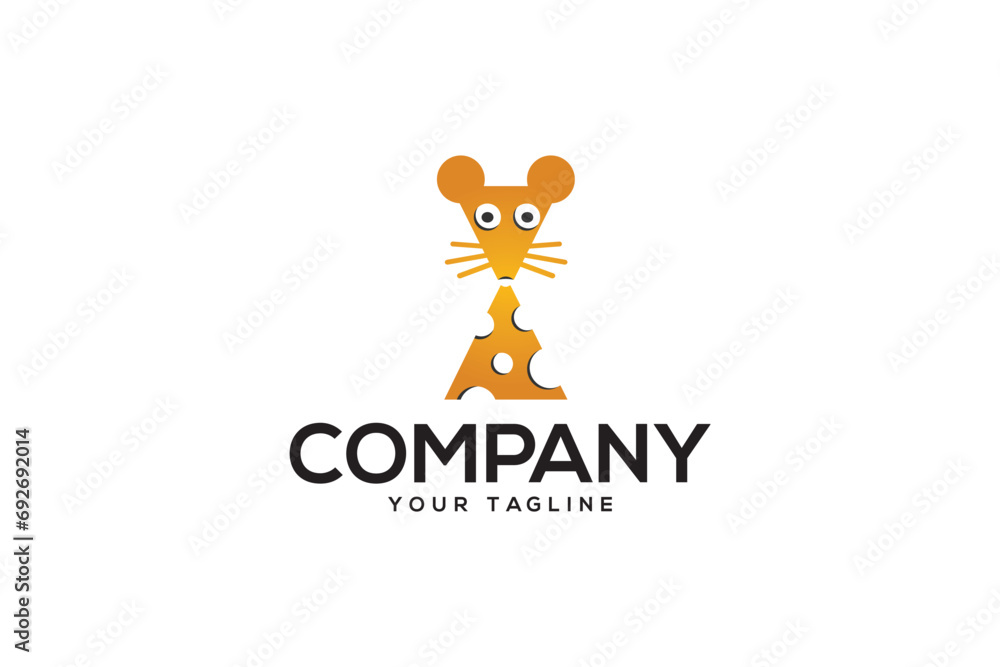 Creative logo design depicting a cheese mouse. Creative logo design depicting a cheese mouse.