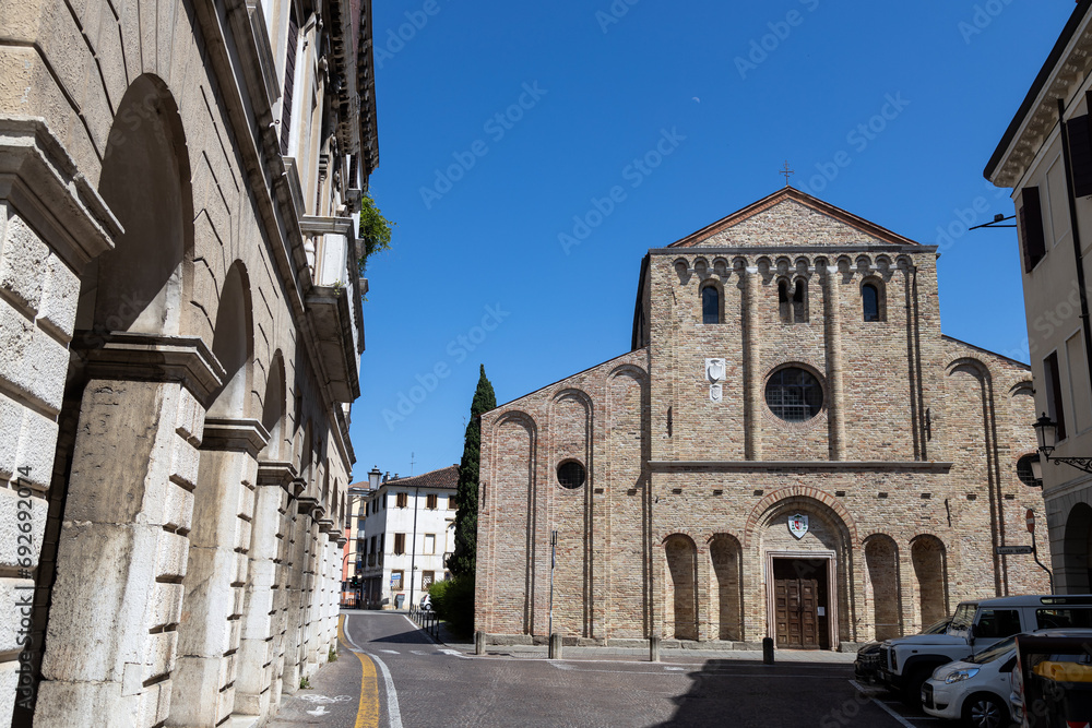 View of Santa Sofia Church (Chiesa di Santa Sofia) in Padua city center; Veneto, Italy