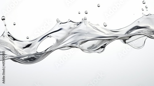 Splash of water on a white background. 3d rendering. Generative AI