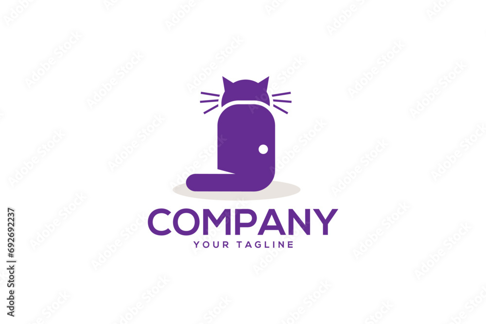 Creative logo design depicting a cat shaped like a door. Creative logo design depicting a cat shaped like a door.