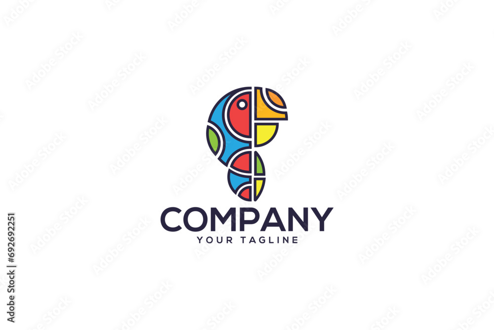 Creative logo design depicting a parrot. Creative logo design depicting a parrot.