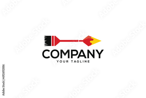 Free Download Creative logo design depicting an arrow shaped like a paint brush.  - GFXLoad