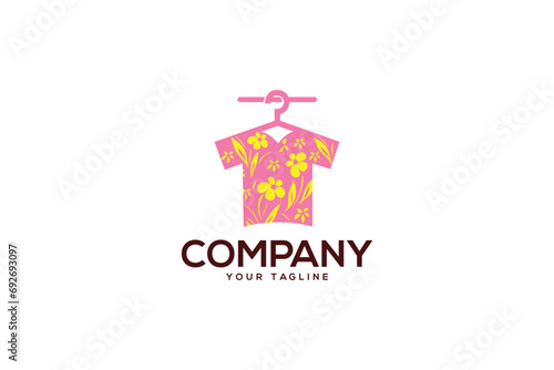 Creative logo design depicting a floral tshirt. 