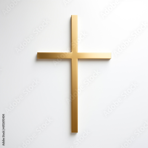 a gold cross on a white background