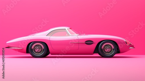 a pink car on a pink background